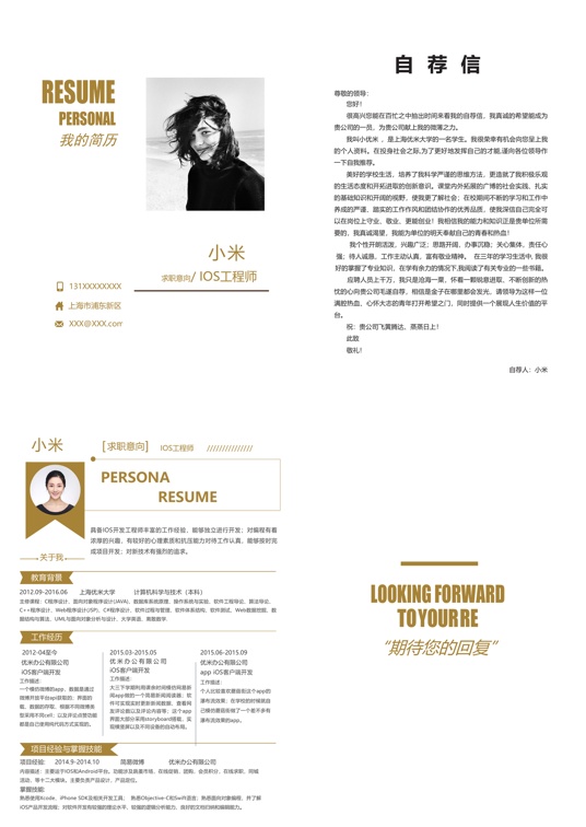 优质四页简历2 (6)多页简历word模板